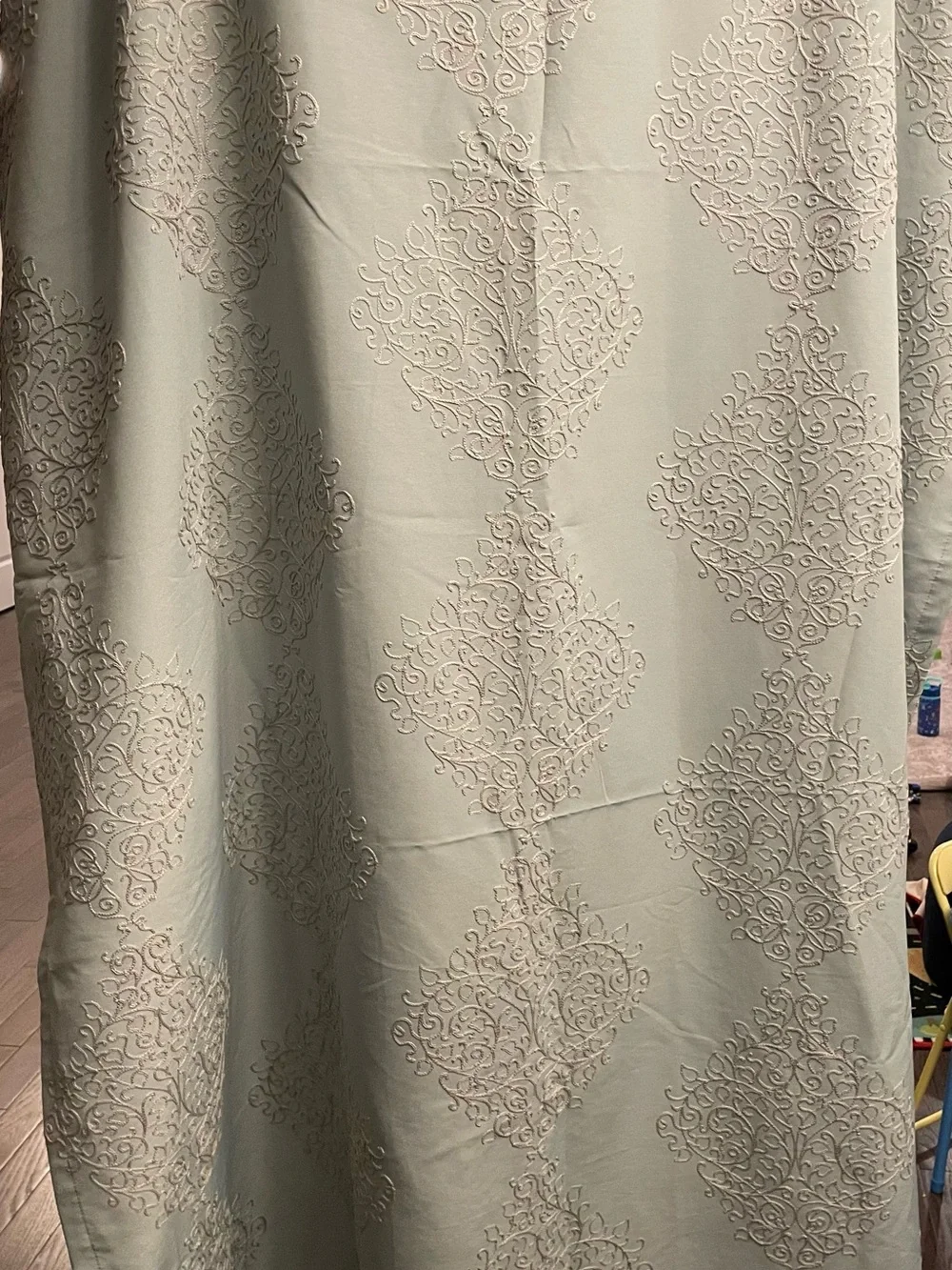 Elegant Sage Embroidered curtains - 4 panels
